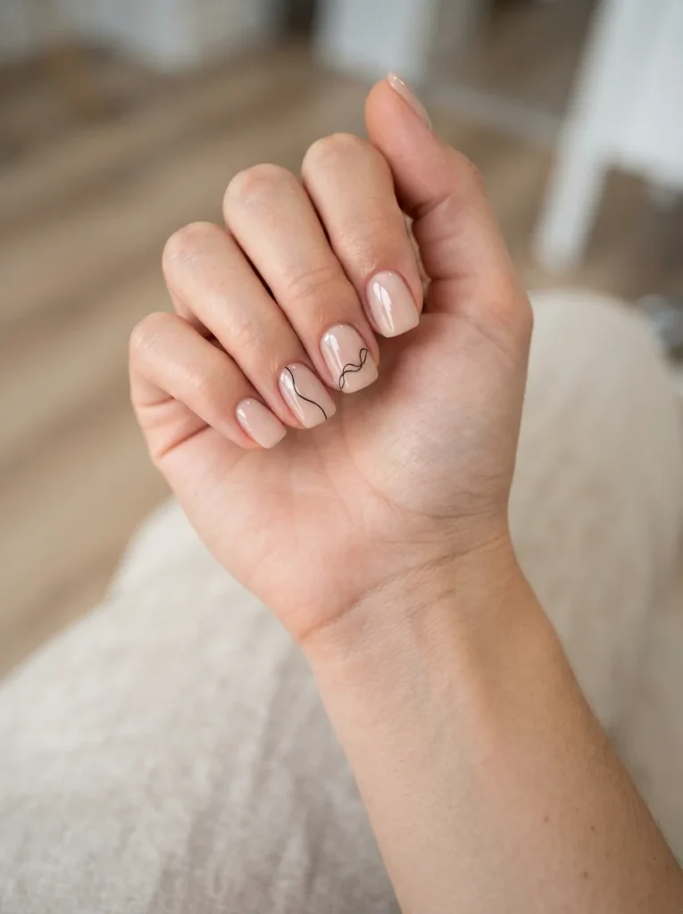 Minimalist Line Art Nails