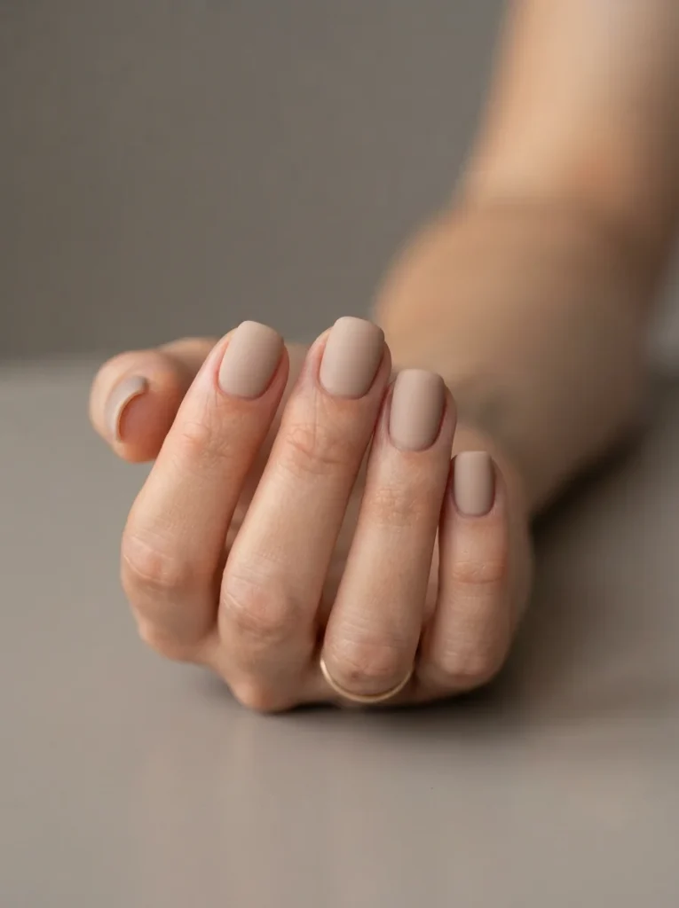 Natural Acrylic Nails With a Matte Finish