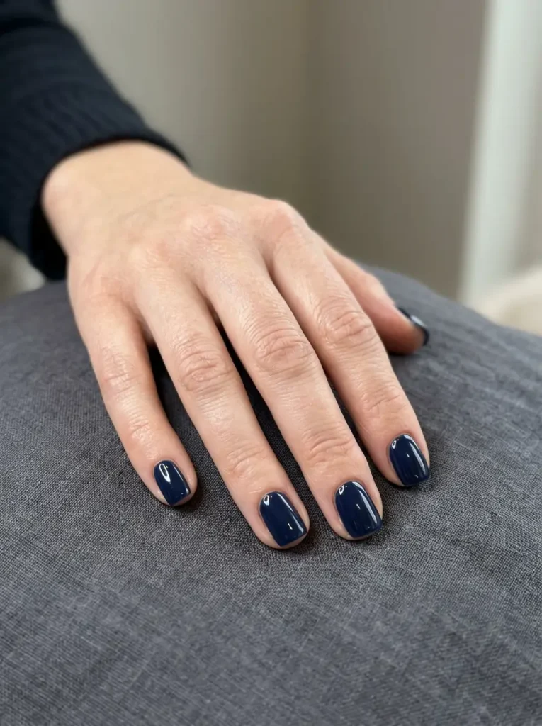 Navy Blue Gel Nails