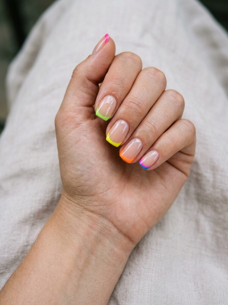 Neon Tip Nails
