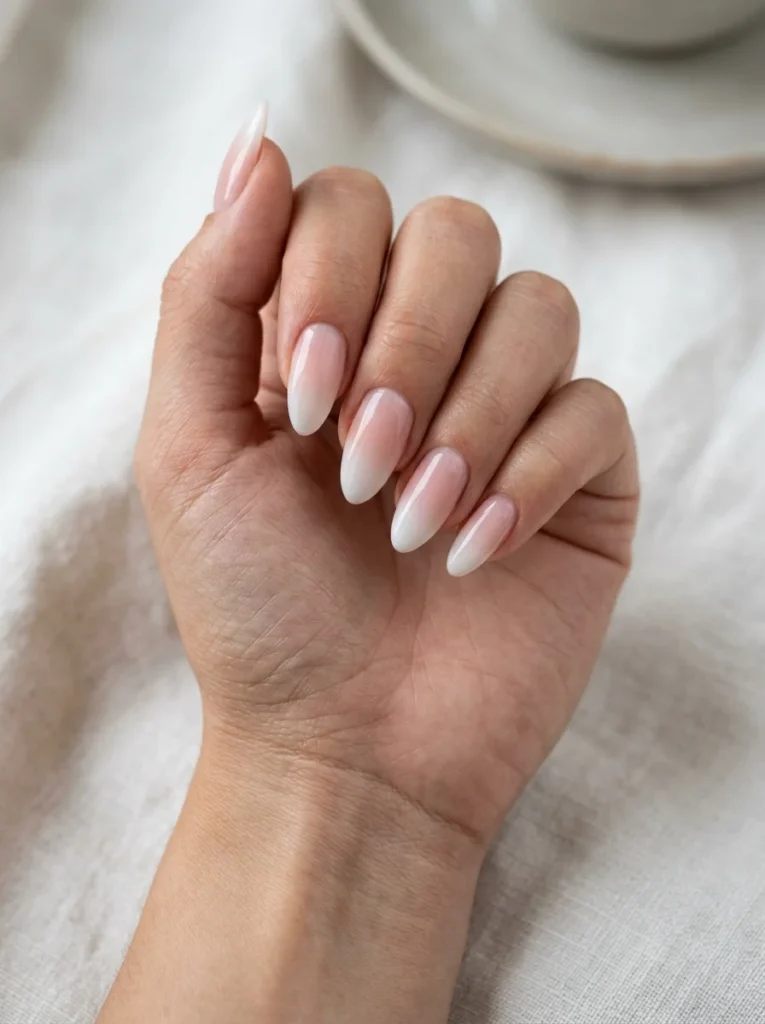Ombre French Tip Almond Nails