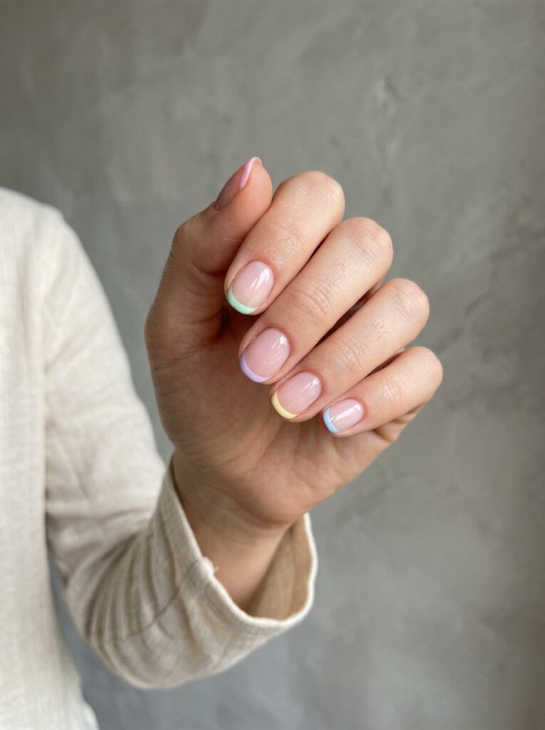 Pastel French Tip Nails