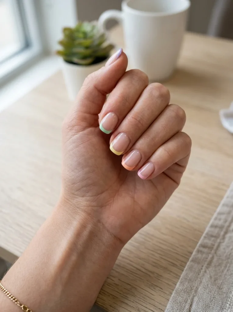 Pastel Rainbow Tips