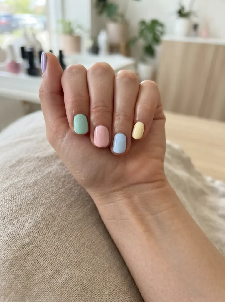 Pastel Skittle Nail