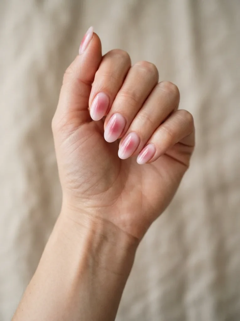 Pink Aura Acrylic Nails