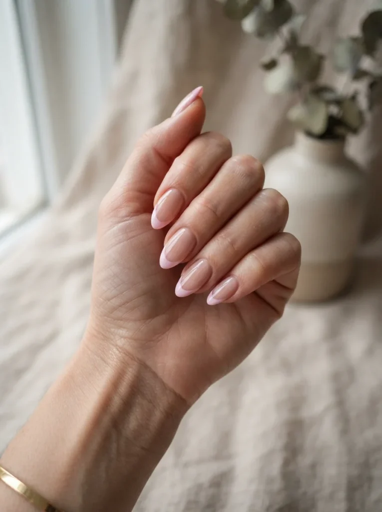 Pink French Tip Acrylic Nails