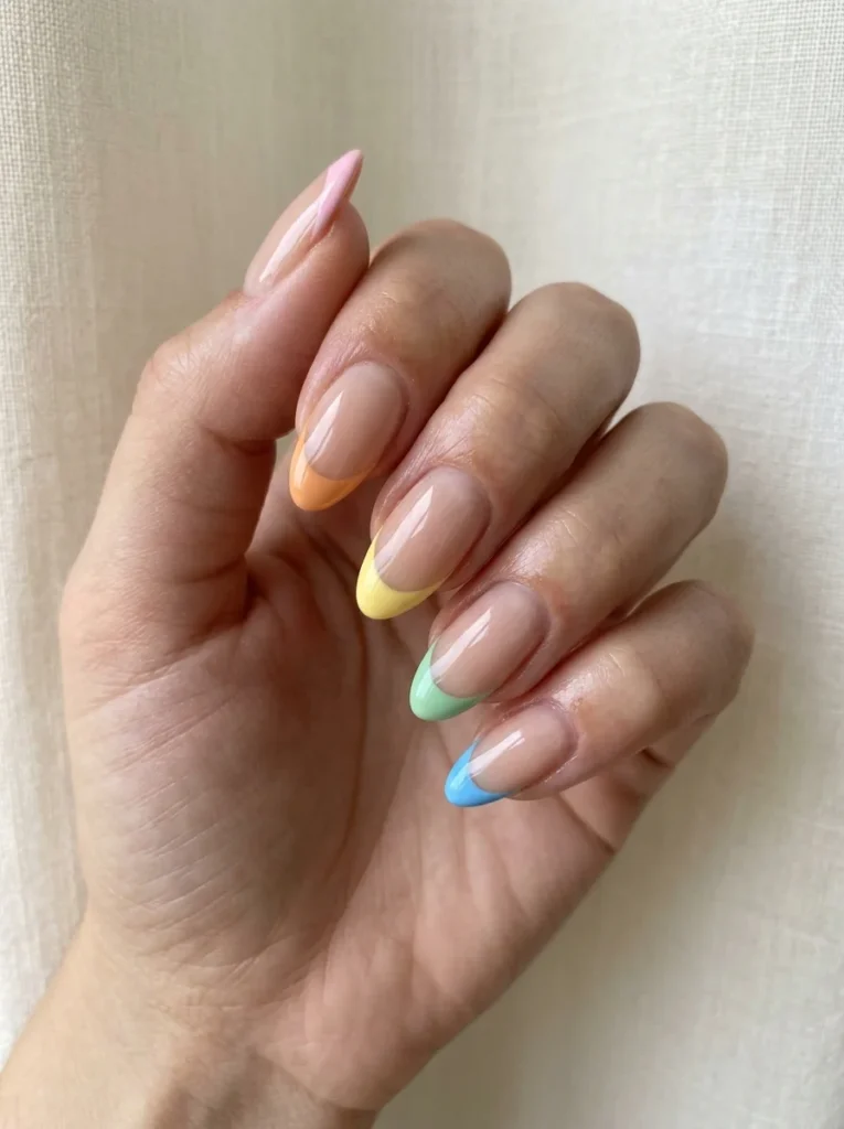 Rainbow French Tips