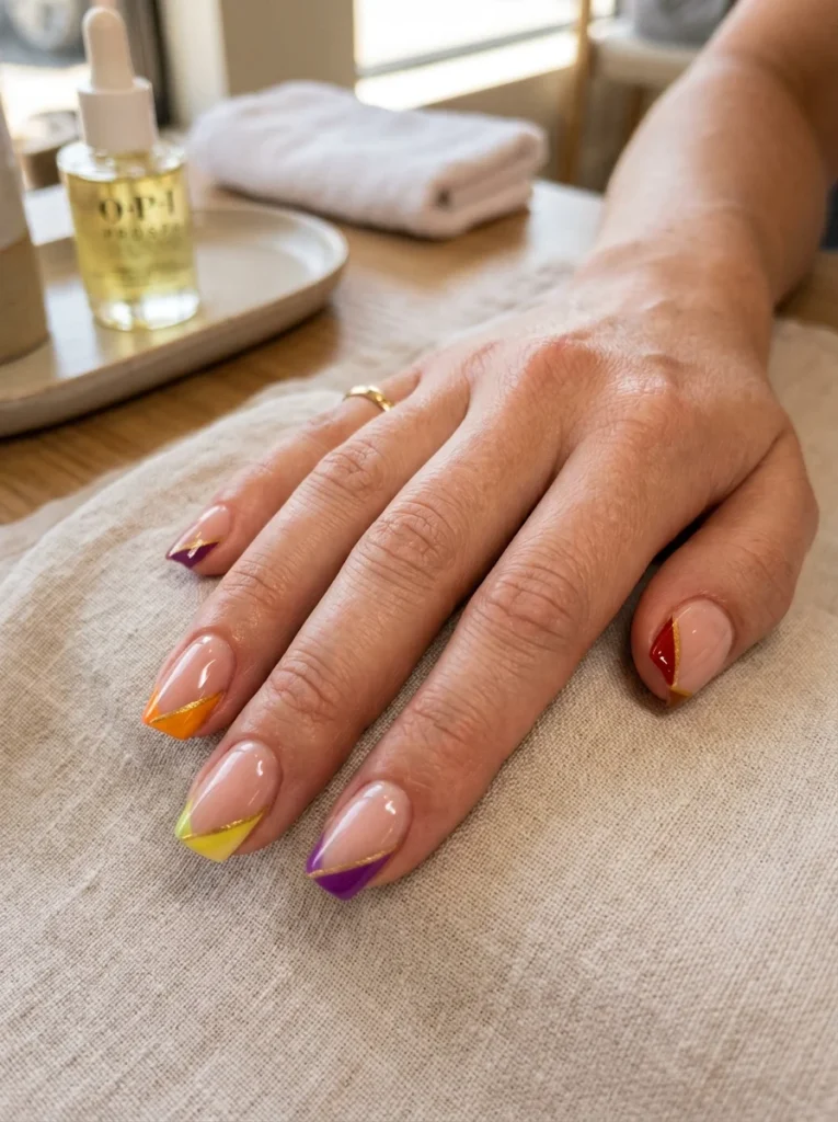 Rainbow Side French Tips