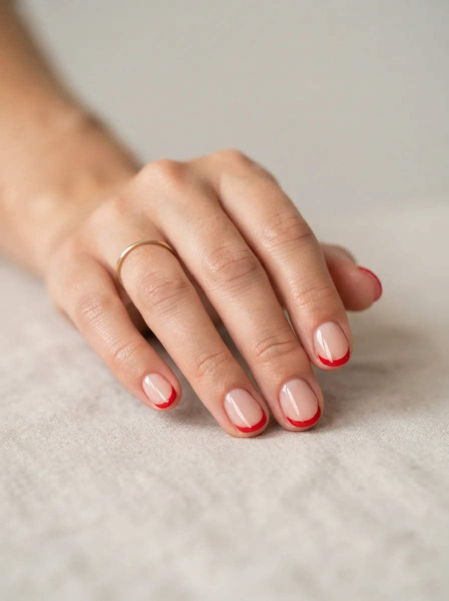 Red French Tip Nails