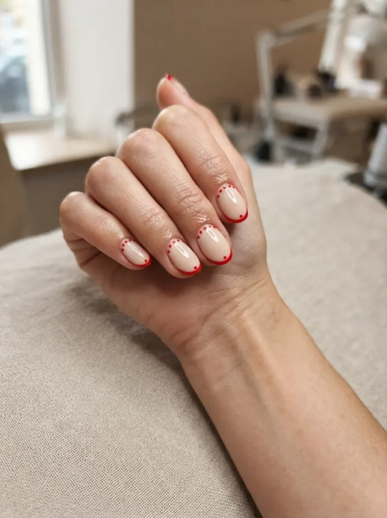 Red Polka-Dot French Tips