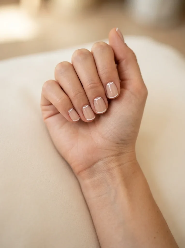 Reverse White French Manicure