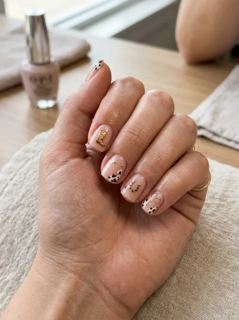 Short Nude Western Nails