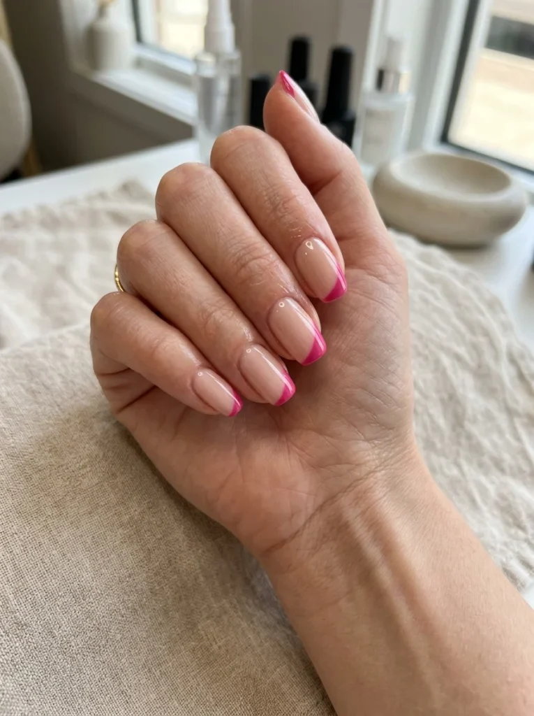 Side French Tip Nails