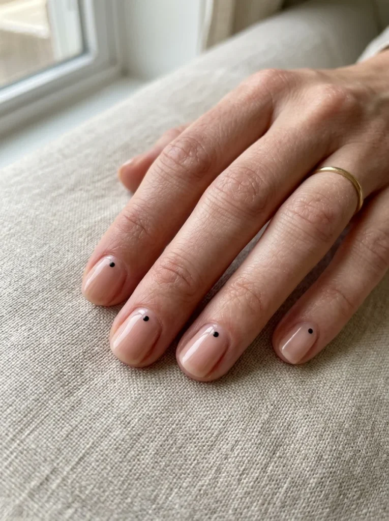 Single Accent Dot Nails