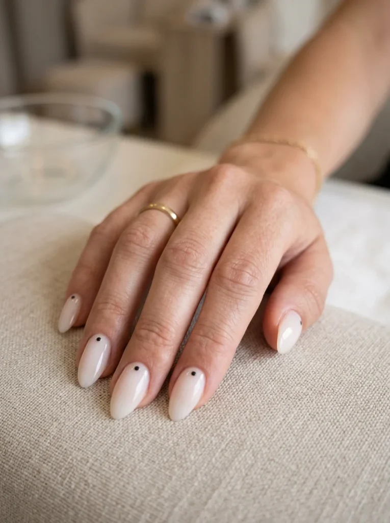 Single Dot Almond Nails