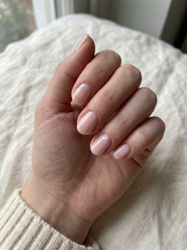 Small Pearl Accent Nails