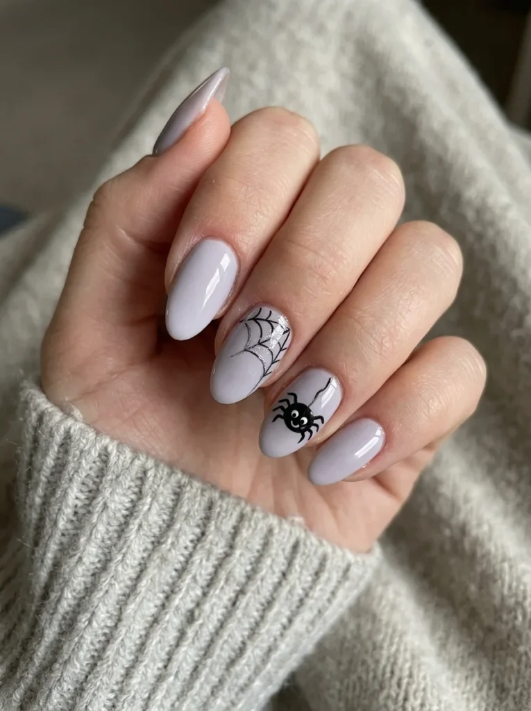 Smiling Spider and Web Nails