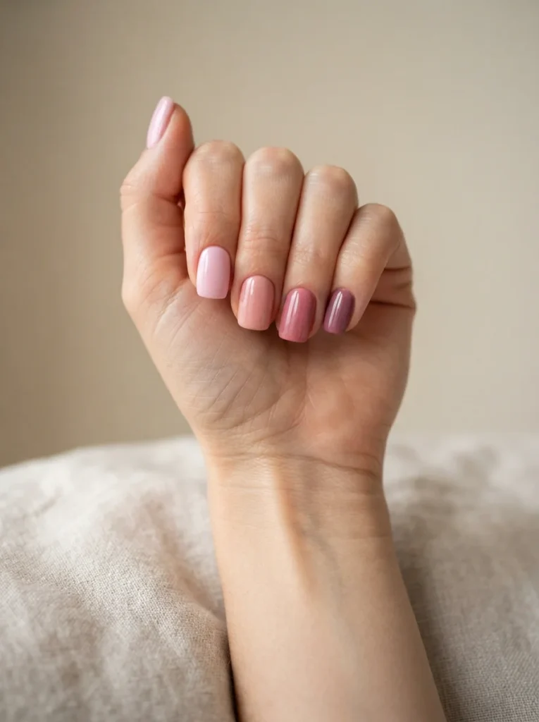Soft Color Gradient Nails
