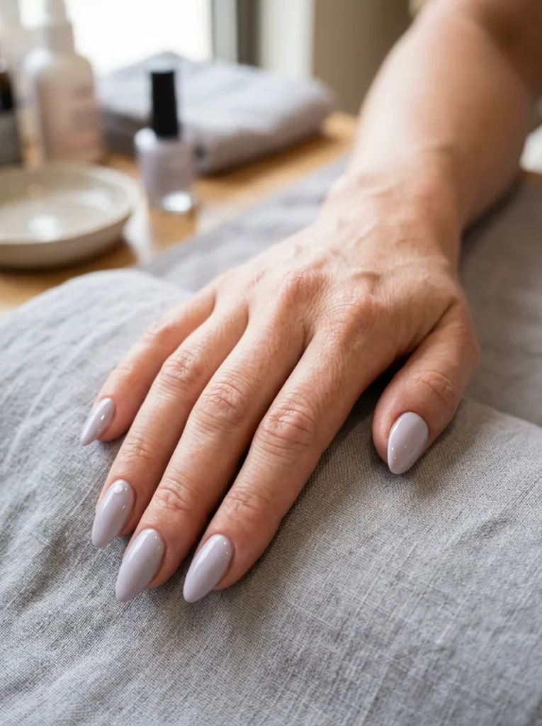 Soft Lavender Almond Nails