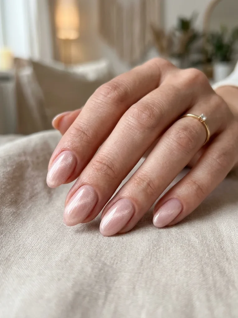 Soft Pink Cat Eye Nails