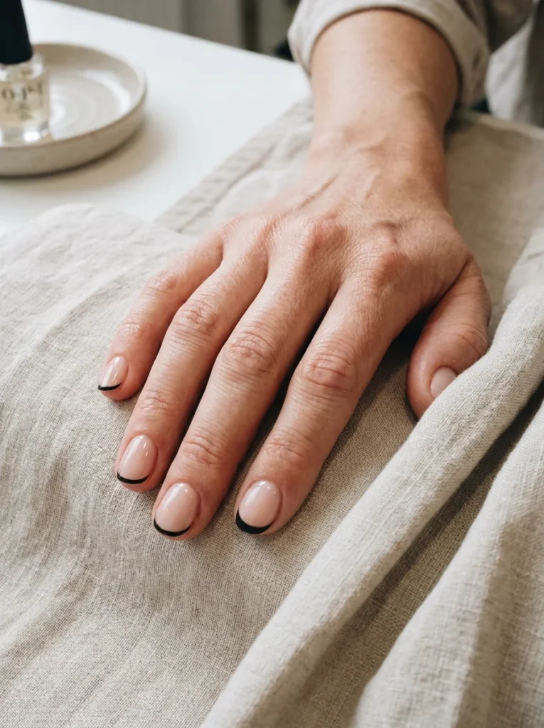 Thin Black Micro French Tips