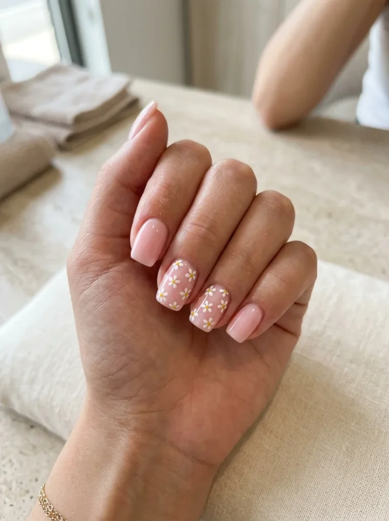 Tiny Daisy Nails