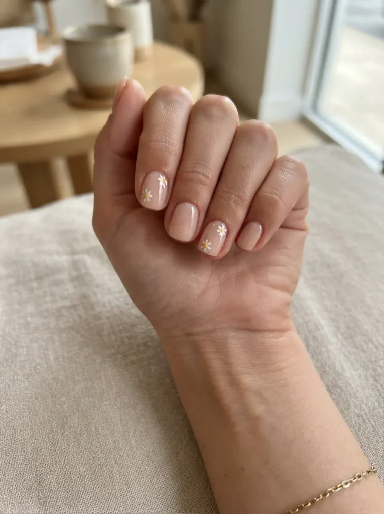 Tiny Flower Accent Nails