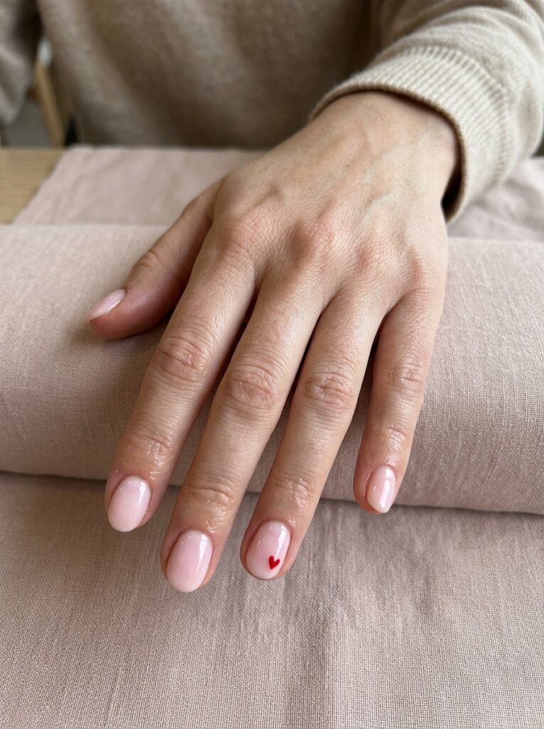 Tiny Heart Gel Nails