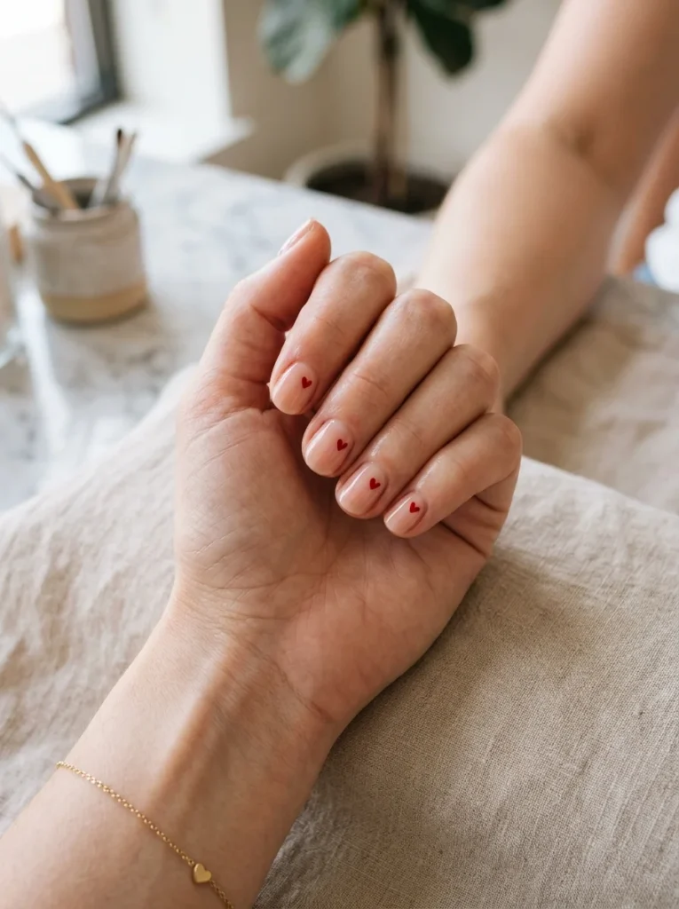 Tiny Heart Nail Art