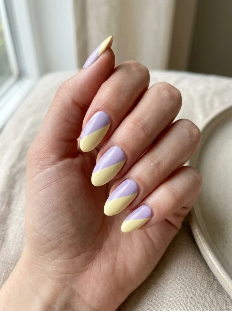 Two-Tone Color Block Nails