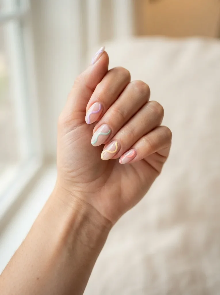 Wavy Line Nails
