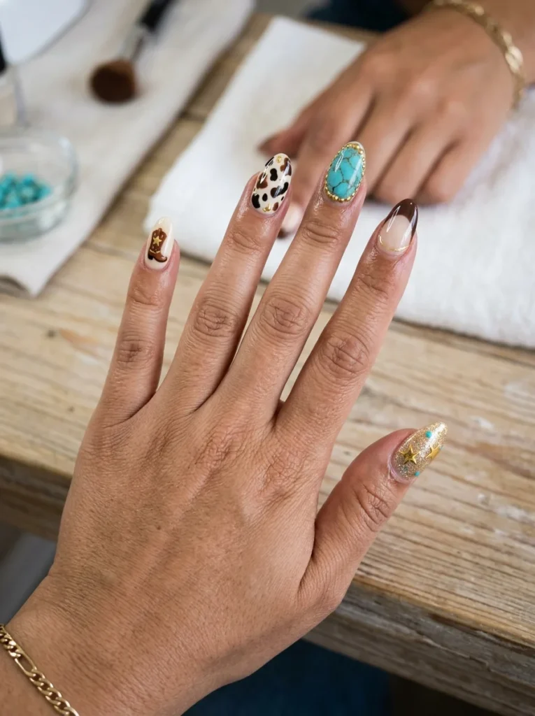 Western Mix-and-Match Nails