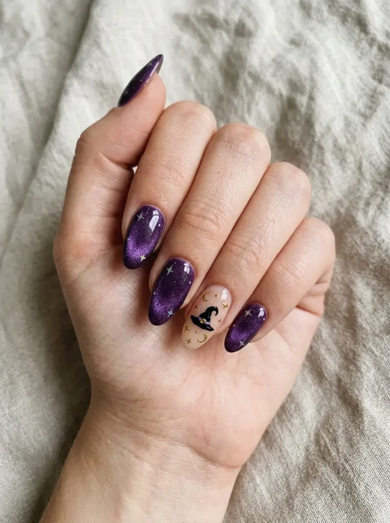 Witch Hat and Sparkle Nails
